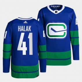 Jaroslav Halak Canucks Alternate Blue Jersey #41 Primegreen Authentic Pro