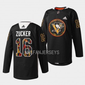 Pittsburgh Penguins 2023 Black Hockey History Jason Zucker #16 Black Jersey Warmup