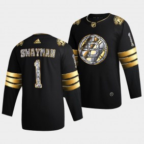 Jeremy Swayman Boston Bruins 2022 Stanley Cup Playoffs #1 Black Diamond Edition Authentic Jersey