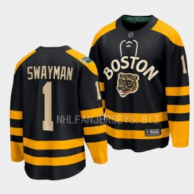 Boston Bruins Jeremy Swayman 2023 Winter Classic Black Breakaway Jersey Men's