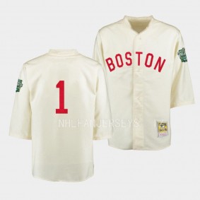 Boston Bruins 2023 Winter Classic Jeremy Swayman Cream #1 Throwback Baseball Jersey