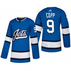 Men's Winnipeg Jets Andrew Copp #9 2018-19 Alternate Reasonable Heritage Jersey - Blue