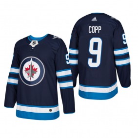 Men's Winnipeg Jets Andrew Copp #9 Home Navy Authentic Player Cheap Jersey