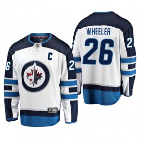 Men's Winnipeg Jets Blake Wheeler #26 Away White Breakaway Player Cheap Jersey