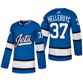 Men's Winnipeg Jets Connor Hellebuyck #37 2018-19 Alternate Reasonable Authentic Jersey - Blue