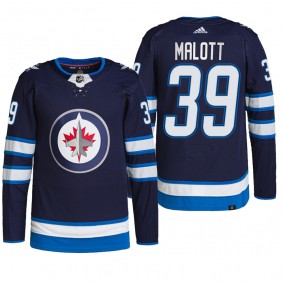 Winnipeg Jets 2022 Home Jersey Jeff Malott Navy #39 Primegreen Authentic Pro Uniform