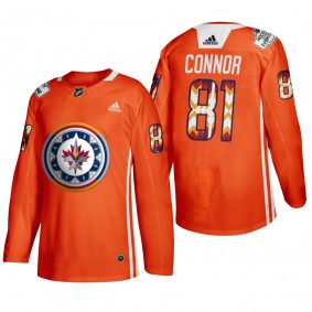 Jets 2022 WASAC Night Kyle Connor Jersey Indigenous Warmup