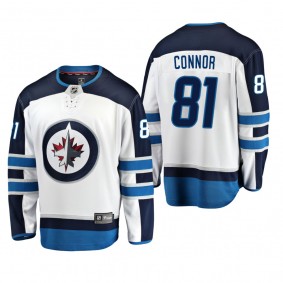 Men's Winnipeg Jets Kyle Connor #81 Away White Breakaway Player Cheap Jersey