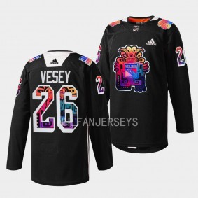 Jimmy Vesey #26 New York Rangers 2022 Hispanic Heritage Night Warmups Black Jersey