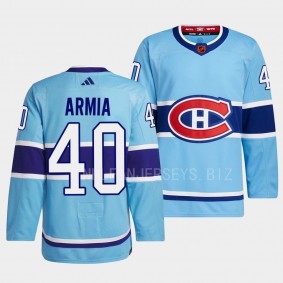 Joel Armia Montreal Canadiens 2022 Reverse Retro 2.0 Blue #40 Authentic Primegreen Jersey Men's