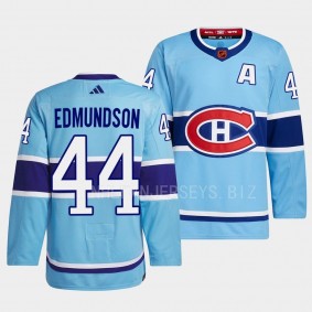 Joel Edmundson Montreal Canadiens 2022 Reverse Retro 2.0 Blue #44 Authentic Primegreen Jersey Men's