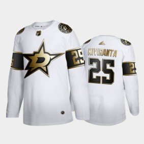 Dallas Stars Joel Kiviranta #25 Authentic NHL Golden Edition White Jersey