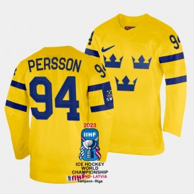 Sweden 2023 IIHF World Championship Joel Persson #94 Yellow Jersey Home