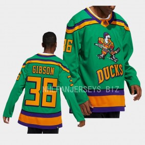 Mighty Ducks John Gibson Anaheim Ducks Green #36 Authentic Jersey