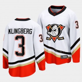 Anaheim Ducks John Klingberg Special Edition 2.0 2022 White Breakaway Retro Jersey Men's