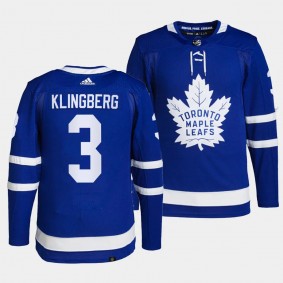 Maple Leafs John Klingberg Home Men Blue #3 Jersey Authentic Pro