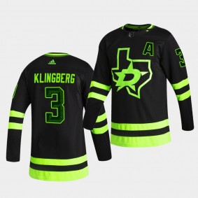 Dallas Stars 2020-21 Third John Klingberg Authentic Blackout Black Jersey