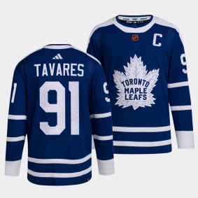 Reverse Retro 2.0 Toronto Maple Leafs John Tavares #91 Blue Authentic Primegreen Jersey 2022