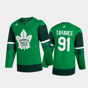 Toronto Maple Leafs John Tavares #91 2020 St. Patrick's Day Authentic Player Jersey Green
