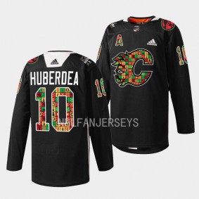 Calgary Flames 2023 Black History Month Jonathan Huberdeau #10 Black Jersey Jarome Iginla