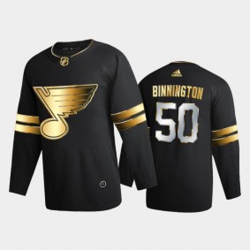 St. Louis Blues Jordan Binnington #50 2020-21 Golden Edition Black Limited Authentic Jersey