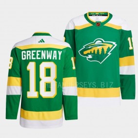 Reverse Retro 2.0 Jordan Greenway Minnesota Wild Authentic Pro #18 Green Jersey 2022