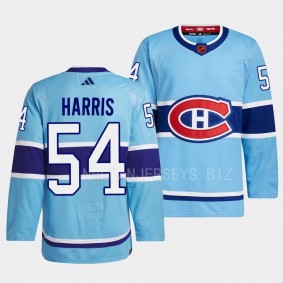 Jordan Harris Montreal Canadiens 2022 Reverse Retro 2.0 Blue #54 Authentic Primegreen Jersey Men's
