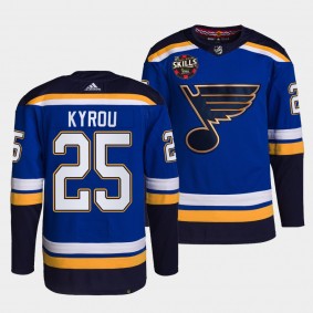 Jordan Kyrou Blues 2022 NHL All-Star Skills Winner Blue Jersey #25 Fastest Skater