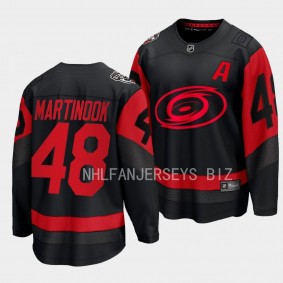 2023 NHL Stadium Series Jordan Martinook Jersey Carolina Hurricanes Black #48 Breakaway Player Men'