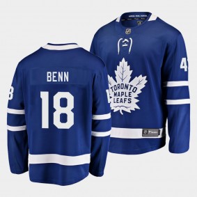 Jordie Benn Toronto Maple Leafs 18 Home Blue Breakaway Player Jersey Men's