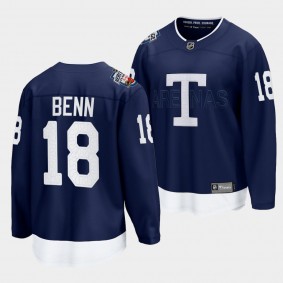 Jordie Benn Toronto Maple Leafs 18 2022 Heritage Classic Navy Breakaway Player Jersey Men's