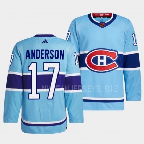 Josh Anderson Montreal Canadiens 2022 Reverse Retro 2.0 Blue #17 Authentic Primegreen Jersey Men's