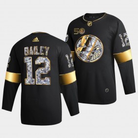 Josh Bailey New York Islanders Golden Diamond #12 Black 50th Anniversary Jersey