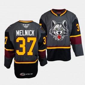 Josh Melnick Chicago Wolves #37 Grey AHL Storm Alternate Jersey 30th Season