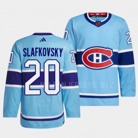 Juraj Slafkovsky Montreal Canadiens 2022 Reverse Retro 2.0 Blue #20 Authentic Primegreen Jersey Men's