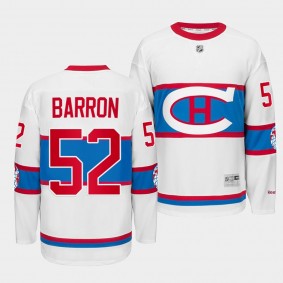 Montreal Canadiens Winter Classic 2016 Justin Barron White #52 Throwback Jersey