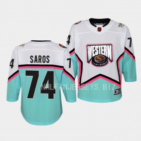 Nashville Predators #74 Juuse Saros 2023 NHL All-Star Western Conference Premier White Youth Jersey