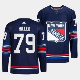 K'Andre Miller New York Rangers 2023-24 Alternate Navy #79 Authentic Third Jersey Men's
