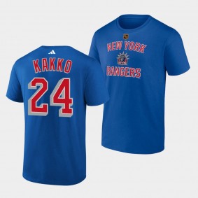 Kaapo Kakko #24 New York Rangers Reverse Retro 2.0 Wheelhouse Blue T-Shirt