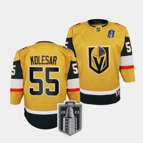 Vegas Golden Knights #55 Keegan Kolesar 2023 Stanley Cup Final Home Premier Gold Youth Jersey