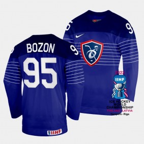 France 2023 IIHF World Championship Kevin Bozon #95 Blue Jersey Away