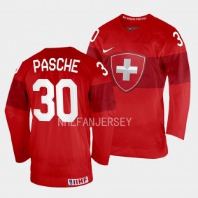 Switzerland 2023 IIHF World Junior Championship Kevin Pasche #30 Red Jersey