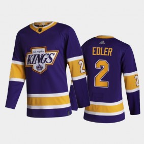Los Angeles Kings Alexander Edler #2 2021 Reverse Retro Purple Special Edition Jersey