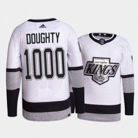Drew Doughty #8 Los Angeles Kings 1000 Career Games White Commemorative Jersey