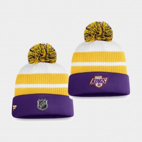 Los Angeles Kings 2021 Special Edition Purple Throwback Pom Cuffed Knit Hat
