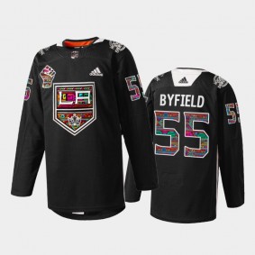 Los Angeles Kings Quinton Byfield #55 Black History Month Jersey Black Warmup