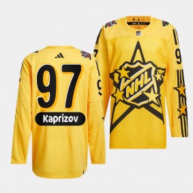 Kirill Kaprizov Minnesota Wild 2024 NHL All-Star Game Yellow #97 drew house Primegreen Authentic Jersey Men's