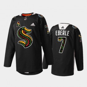 Seattle Kraken Jordan Eberle #7 Black History Month 2022 Jersey Black Limited Edition