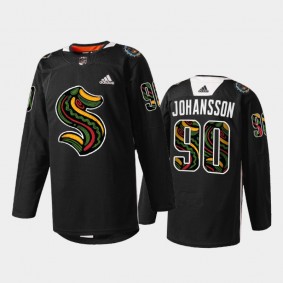 Seattle Kraken Marcus Johansson #90 Black History Month 2022 Jersey Black Limited Edition
