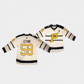 Kris Letang Pittsburgh Penguins 2023 Winter Classic Cream #58 Primegreen Jersey Men's